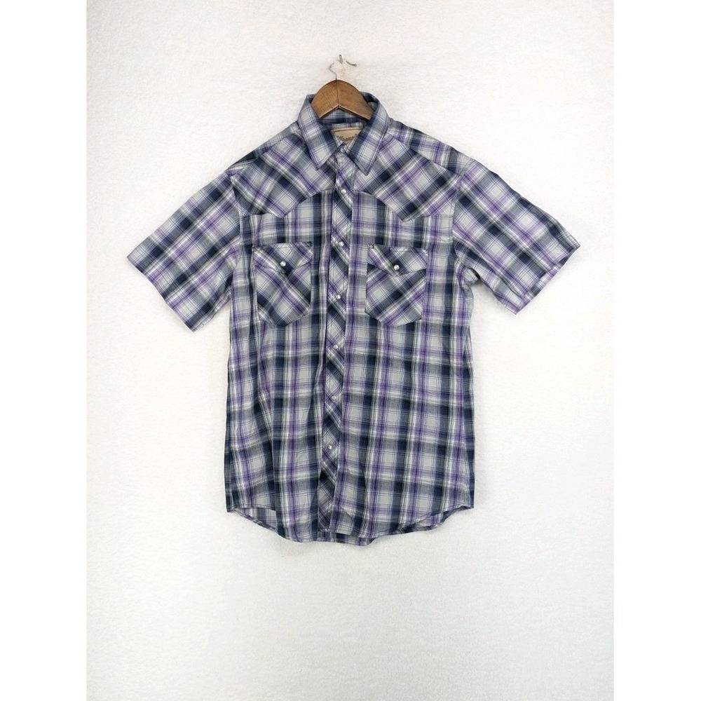 Wrangler Western Men's Wear Pearl Plaid Snap Shirt M